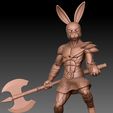 polyskin.jpg Rabbitfolk Barbarian with Great Axe - Dungeons and Dragons 3D Model