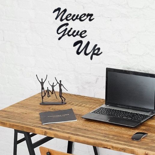 never-give-up.jpeg Descargar archivo 3MF Escultura "Never Give Up" (Nunca te rindas) • Diseño para la impresora 3D, 3dukkani