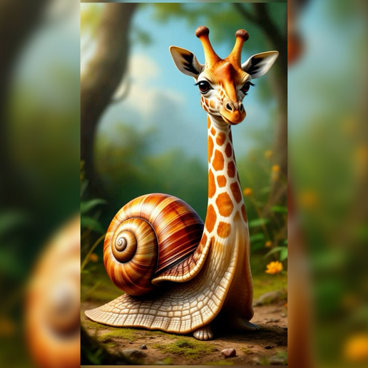 Giraffe Snail STL - 3D Print Snail - Giraffe Snail Model - Cute Snail 3D - Snail Figurine STL 3D model