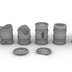 barrels-all.jpg Fichier STL Barils multi-pack・Modèle à télécharger et à imprimer en 3D, InterstellarSculpts