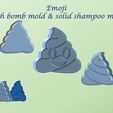 emoji1.jpg EMOJIS MOLDS PACK 2: BATH BOMB, SOLID SHAMPOO / BOMBA DE BAÑO / BOMBA DE BAÑO, SHAMPOO SÓLIDO