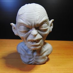 Golum_01.jpg Free STL file Golum bust, from Lord Of The Rings・3D print model to download