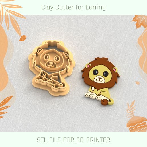 Cute Lion Polymer Clay Cutter 3D model