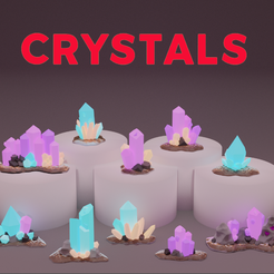 Crystals-thumbnail.png 3D-Datei Kristalle Pack 1・Modell zum Herunterladen und 3D-Drucken