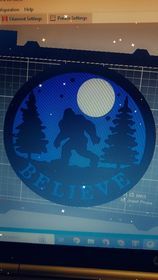 344458793_3654544884815048_5922855722152414076_n.jpg Bigfoot Believe wall decor or centerpiece shelf decor / garage decor