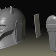 ArmorerHelmetMandalorianSplitted.jpg Mandalorian Armorer Helmet wearable and keychain