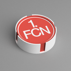coaster_nürnburg-v2.png STL file DRINKS/CUP COASTER 1. FC NÜRNBERG・3D printing template to download