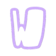 W_Ucase.stl Sleepy Cat - alphabet font cookie cutter