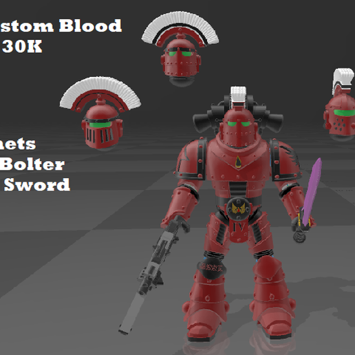 New Custom 1/18 Blood Angels 30K Space Marine 3D model