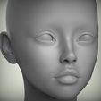 300.73.jpg 6 Cartoon Female Head 3D model Low-poly 3D model