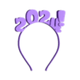 Headband 2024 5.stl Headband NEW YEAR 2024! // vincha AÑO NUEVO 2024! 05