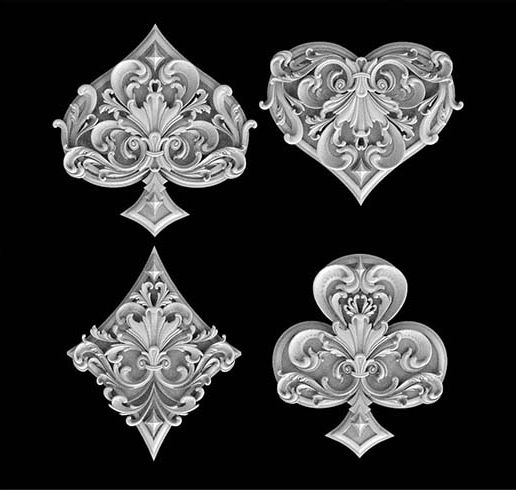 4 cendriers en cristal, Daum, jeux de cartes - Acolytes Antique