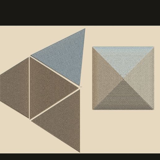 🇪🇬 Egyptian Pyramid Flat 4-Part 3D Printable Model for CNC Carving and ...