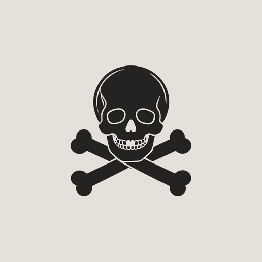 Minimalist Halloween Skull & Crossbones Wall Art