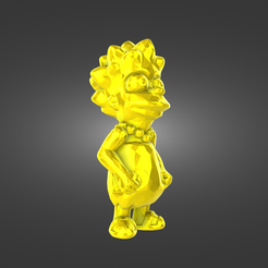 Lisa-Simpson.png STL file Lisa Simpson low poly・3D printing template to download, Zhyve