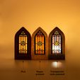 _2.1.jpg STL file Temple window with Zelda stained glass window - Candle Holder・3D print object to download