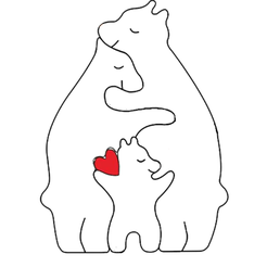 3.png Archivo STL BEAR MAMA KID FAMILY 3 HEART DECOR puzzle・Objeto imprimible en 3D para descargar
