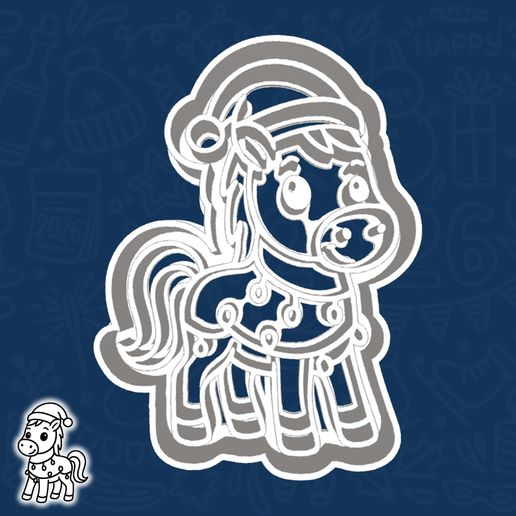 07-2.jpg Weihnachten | Neujahr Ausstechformen - "Pferd" Symbol des Jahres 2026 Set / Bündel - 6 Stück