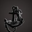 mermaid on a hook 2 NECKLACE PENDENT.jpg イカリに乗ったマーメイド ネックレス用ペンダント