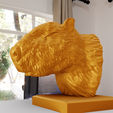 capybara-bust-low-poly.png Capybara bust low poly statue STL