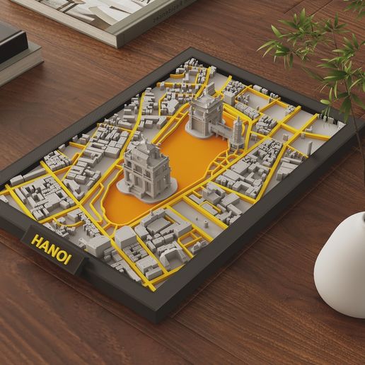 🗺️ Mapa modular imprimible en 3D del lago Hoan Kiem (Hanoi / Vietnam ...