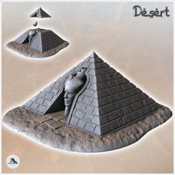 1-PREM.jpg Ägyptische Pyramide mit großer geschnitzter Pharaonenstatue (21) - Canyon Sandlandschaft 28mm 15mm RPG DND Nomad Desertland African