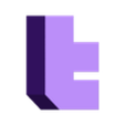 twitch-t1-inner-white.stl 3D TWITCH logo multicoloured (No MMU required, snap fit)