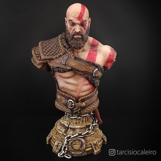Kratos 01.jpg STL file Kratos Bust・3D printable model to download, tarcaleiro