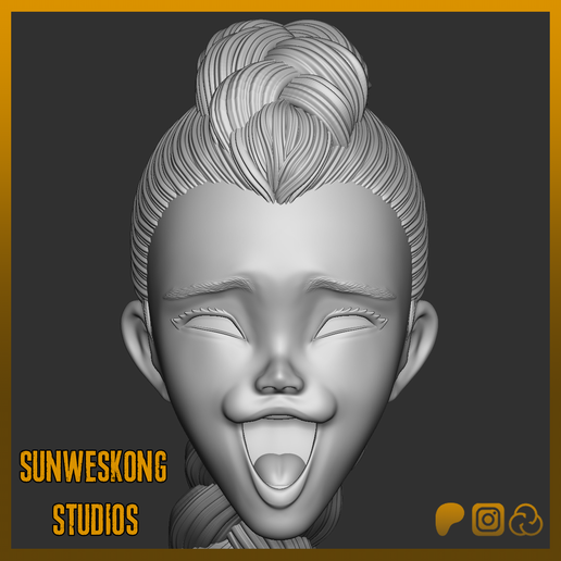 5.png KPOP Demon Hunters Rumi Pacote completo de esculturas para a cabeça