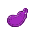 model.png vegetables  (12)   aubergine CUTTER AND STAMP,  CUTTER AND STAMP, COOKIE CUTTER, FORM STAMP