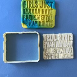 3A6C70A6-ACDA-4EB4-8206-DC595D0691F7.jpeg 3D file Girls just want fundamental rights cookie cutter・3D print design to download