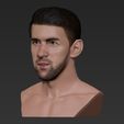 25.jpg Michael Phelps bust ready for full color 3D printing