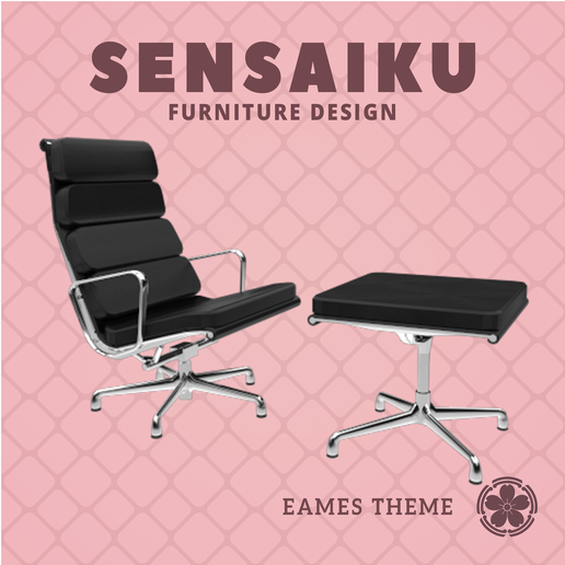 Miniature Replica 1:12 25. Eames Soft Pad Chairs for Miniature Dollhouse - Vitra - 3D Print Instant Download - Miniature Furniture Designer Series