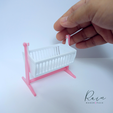 BABY-CRADLE-TINY-FURNITURE-DOLLHOUSE-2.png Baby Cradle Miniature Furniture for Dollhouse, Baby Cradle Miniature, Furniture for Dollhouse, Dollhouse Miniature Baby Cradle, Baby Cradle