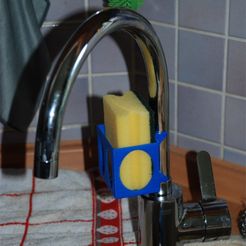30551ca0b3a28800d45e288185e3ddb9_display_large.jpg Free STL file Customizable Sponge Holder for Kitchen Faucet・3D printing idea to download