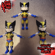 01222.png Wolverine Multicolor Flexi Print-In-Place + figura e porta-chaves