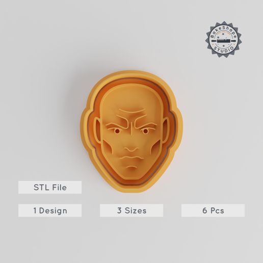 Professor Shape Cookie Cutter & Stamp Set, 3 Sizes, Ideal for Fondant Baking Decor - 3D model önizlemesi