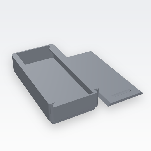 Gridfinity 1x2 3U caja con tapa deslizable / 1x2 3U bin with sliding lid