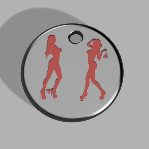Keychain pinups 3D model