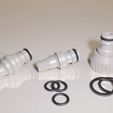 Hose_Connectors_03.jpg Hose Connector / Adapter Set - Gardena (R) Quick-Connect Compatible, 3/4" Faucets, and 1/2" Hoses