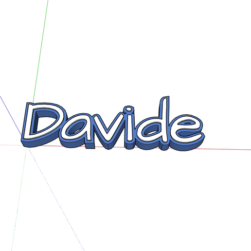 🥳 Davide text name party - 20 cm・ STL File for 3D printing・Cults