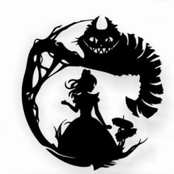 Alice-in-Wonderland.jpg Fichier STL Alice au pays des merveilles : STL, STP, SVG, OBJ・Modèle pour impression 3D à télécharger