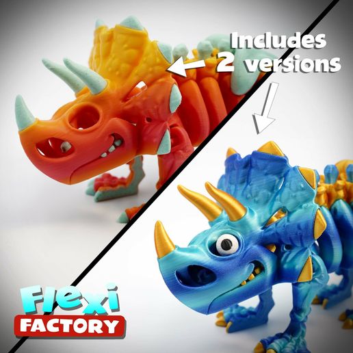 Dan-Sopala-Flexi-Factory-Skeleton-Triceratops_02.jpg Squelette du dinosaure Triceratops de Flexi Factory à imprimer sur place