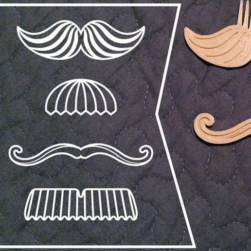Movember Stache Combs 3D model preview