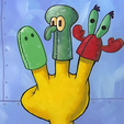 bob-esponja-dedos.png Wormy spongebob finger figures with squidward and Mr crab