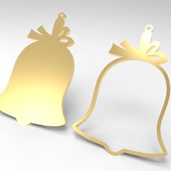 Kürbis.cults3d.85.jpg Fichier STL Christmas Tree Hanger Bell Cloche de Noël・Design pour imprimante 3D à télécharger