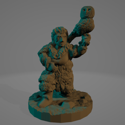 Squatting-Owl-Huntress.png STL file Kneeling Ice Age Owl Trainer・3D printable model to download