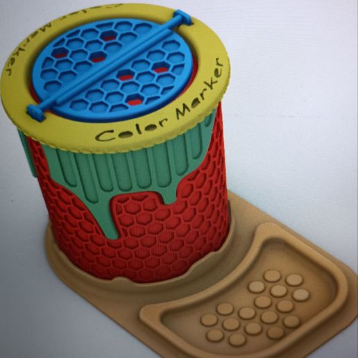 Bin markers color student 3D model