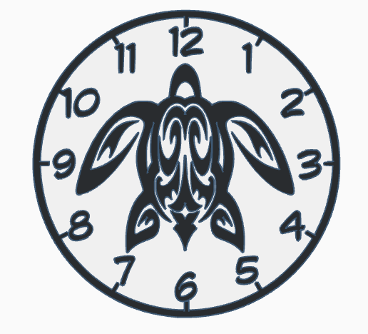 STL file Tribal Turtle clock face 2D・Model to download and 3D print・Cults