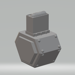 drum_with_bolt_v2.png Free 3D file FHW: Jupiter Pattern Bolt pistol Drum magazine Prop・Design to download and 3D print